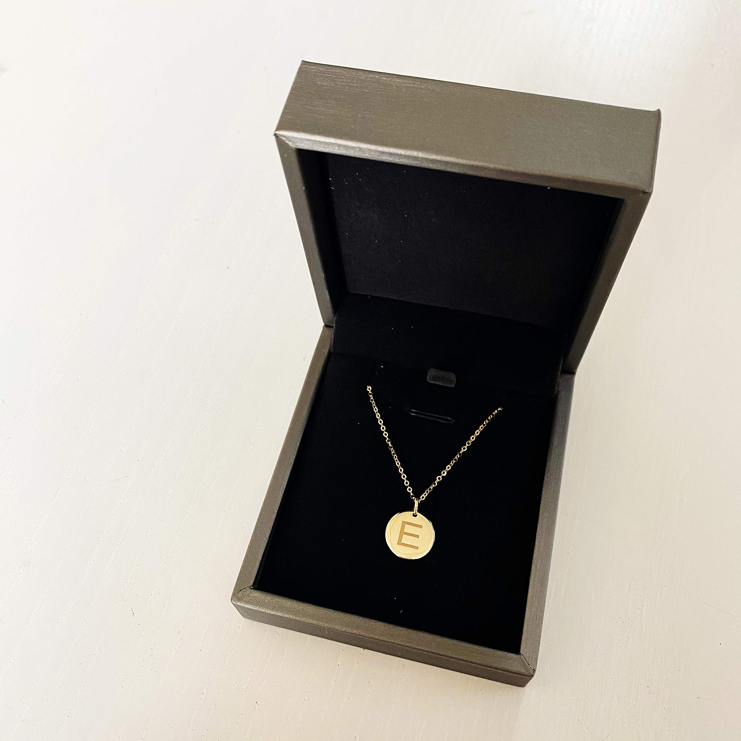 14K Solid Gold Initial Necklace for Women - Small Monogram Letter Pendant, 18