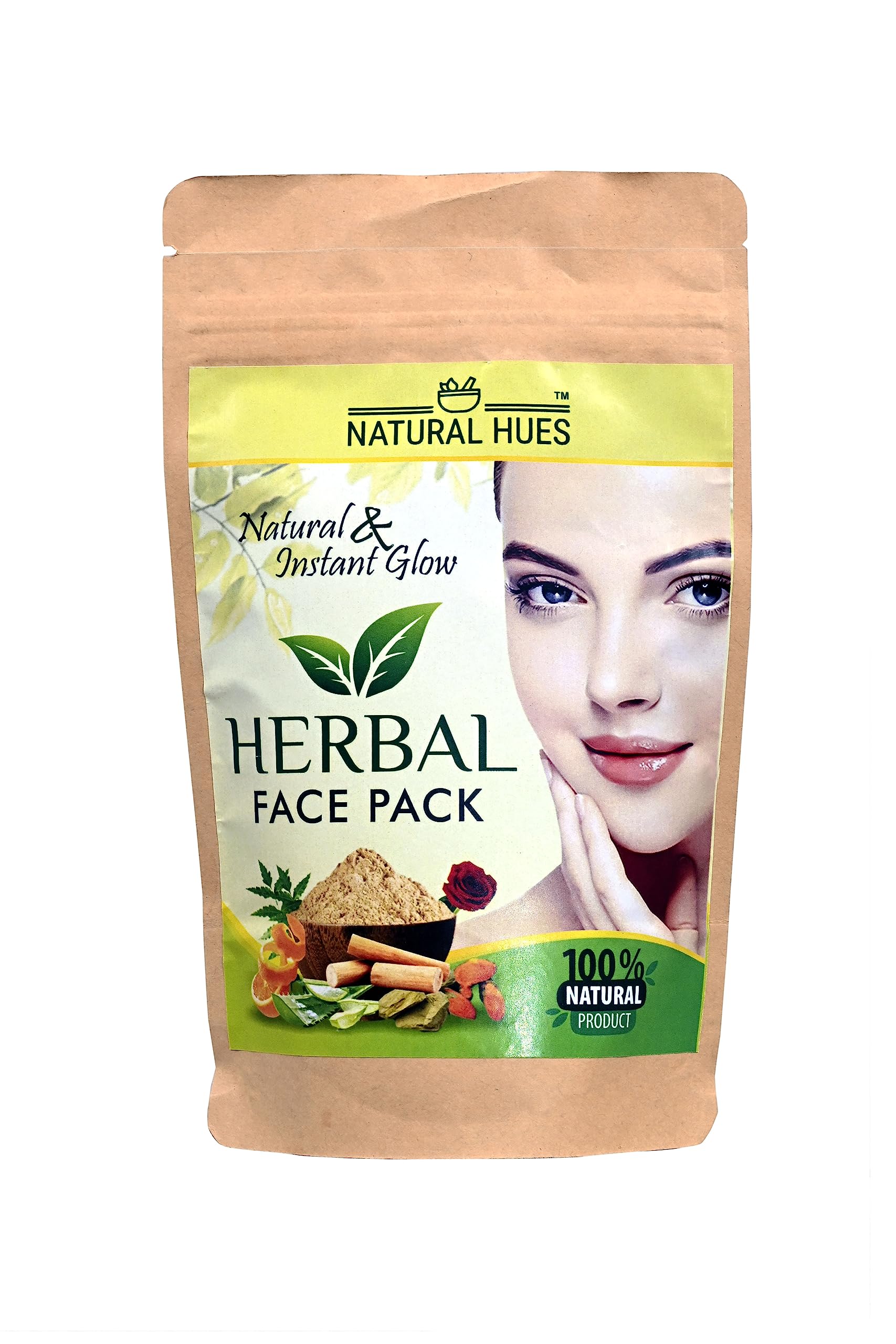 Herbal Face Pack - 100 Gram Natural Skincare for Glowing Skin | Perfect for Daily Cleansing & Detox