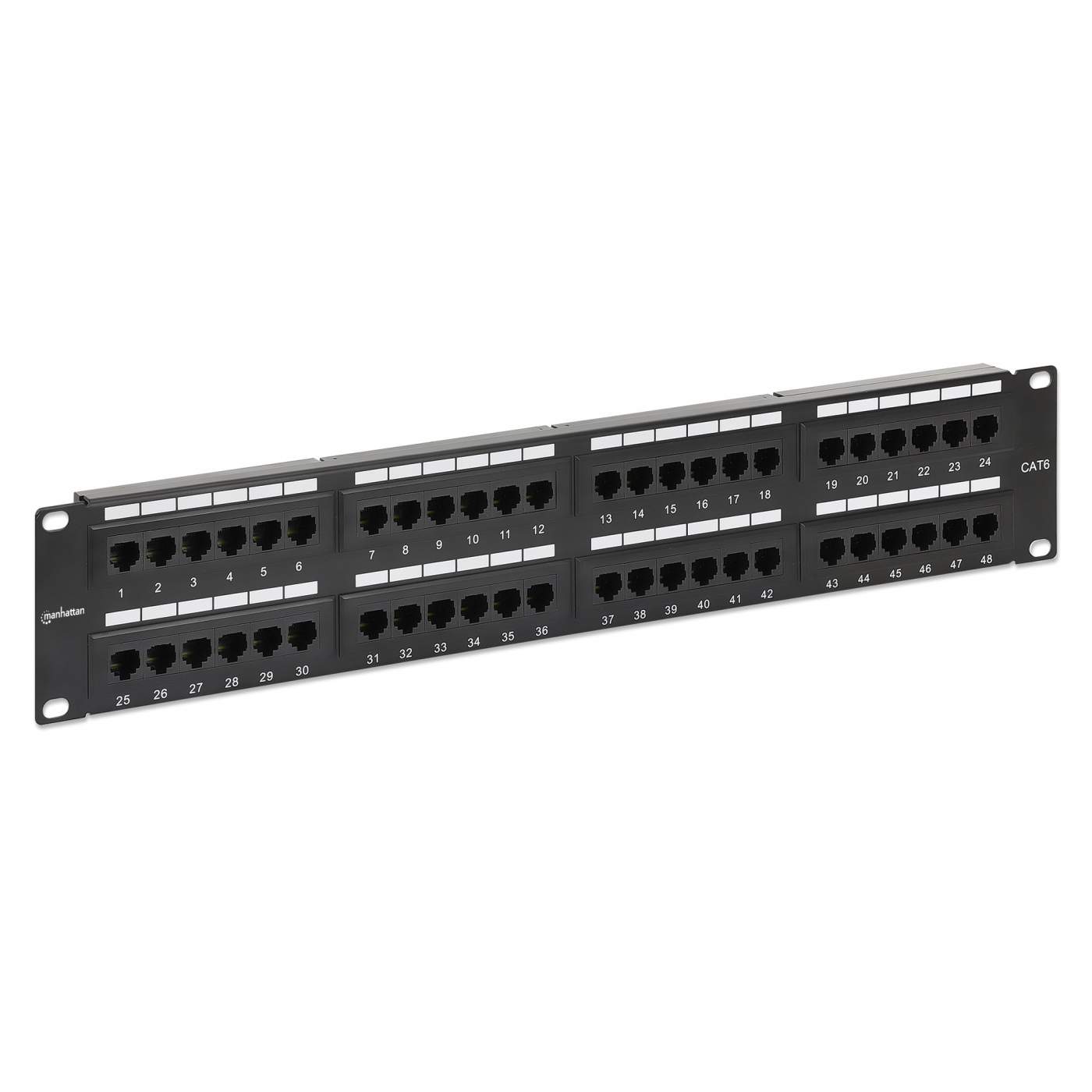24-Port Cat6 Ethernet Patch Panel - 1U Rack Mount Network Panel for Server Rack, Data Center & Home Office Use