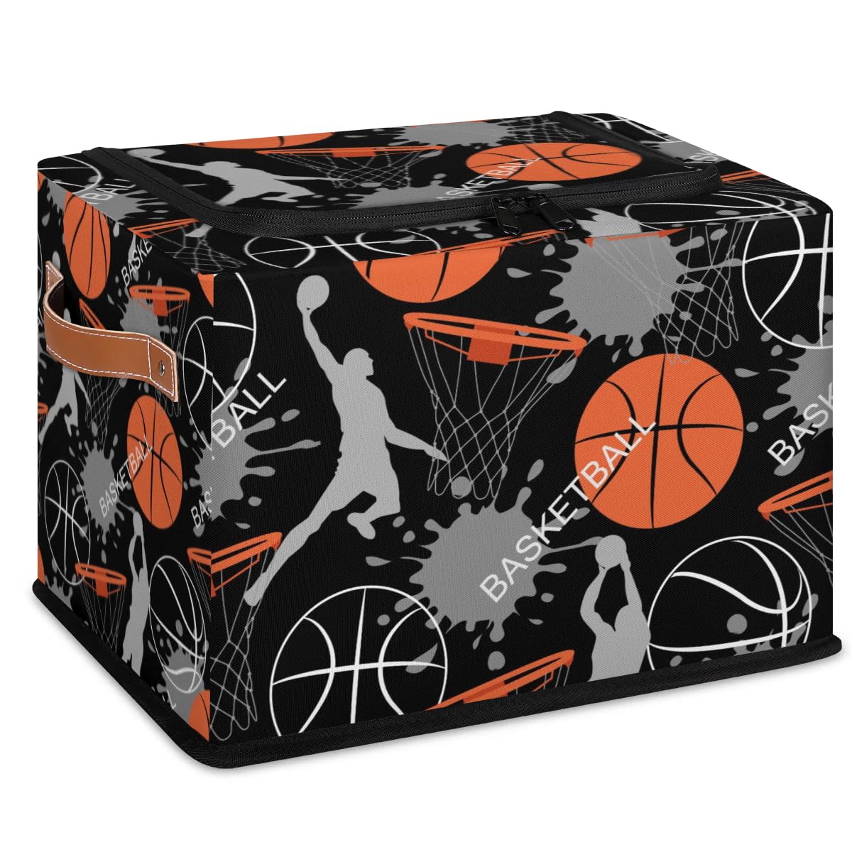 Durable Slam Dunk Storage Bins with Zipper Lids & Sturdy Handles - 2 Pack Organizer for Clothes, Toys & Home Organization | Perfect for Bedroom, Closet & Kids Room Storage