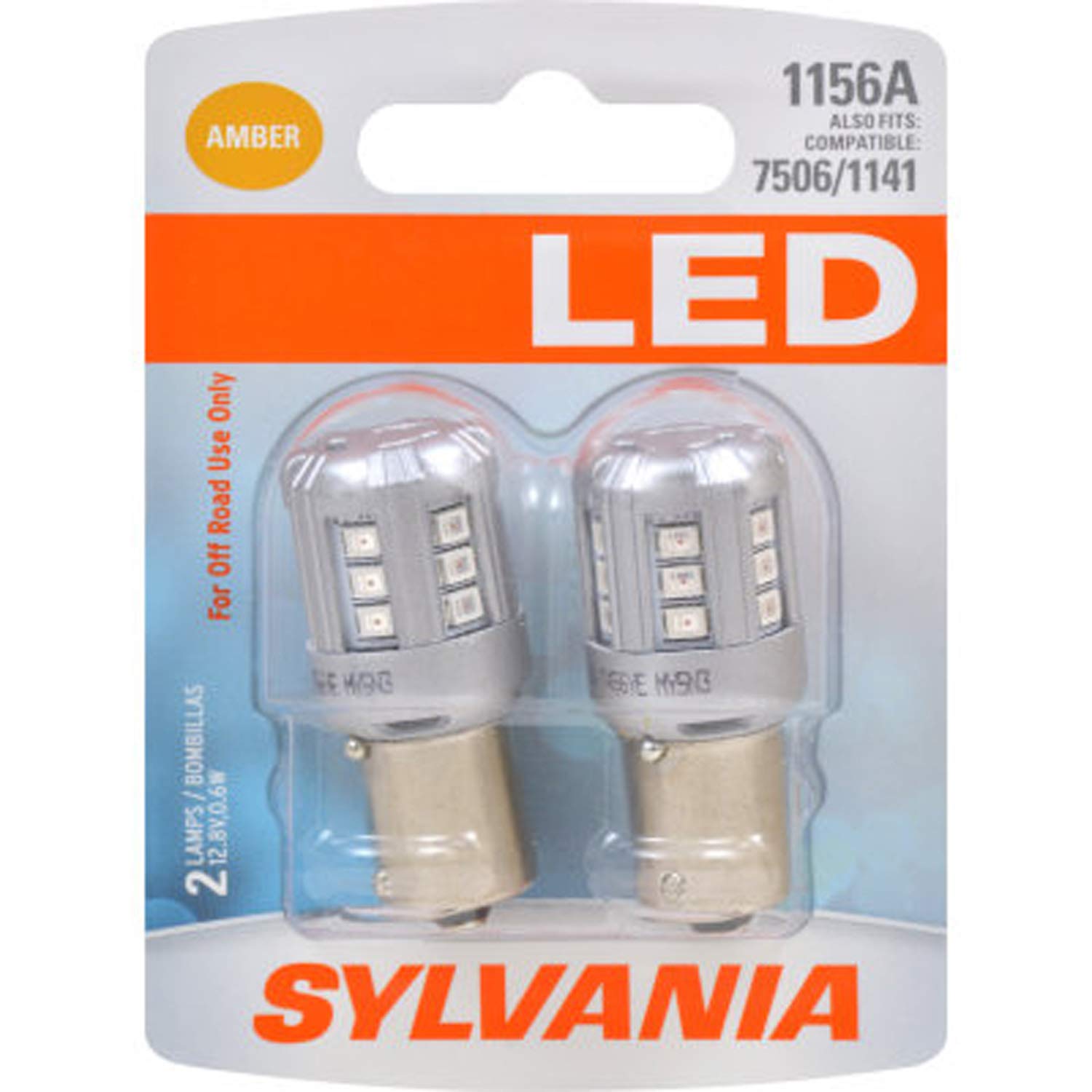 SYLVANIA 1156 LED Amber Bulbs - 2 Pack for Park & Turn Lights