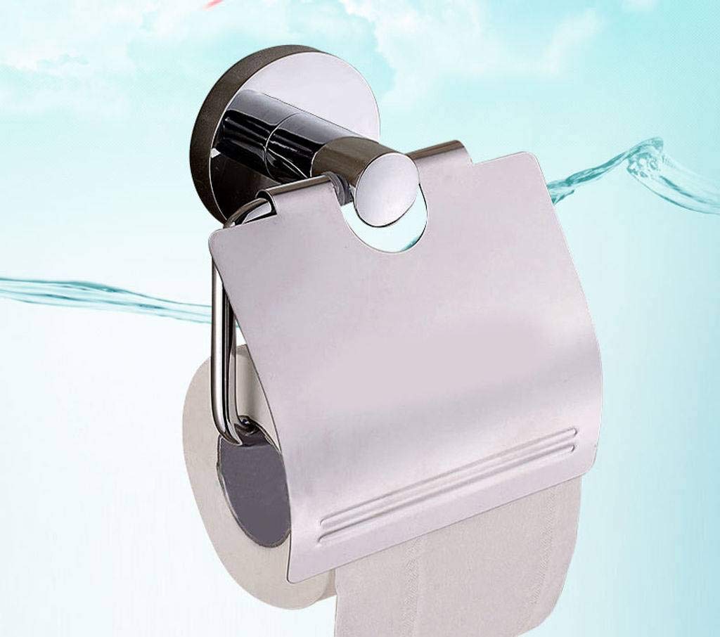 Stainless Steel Wall Mount Toilet Paper Holder - Bathroom Roll Holder Stand with Durable Metal Design for Home & Office Use
