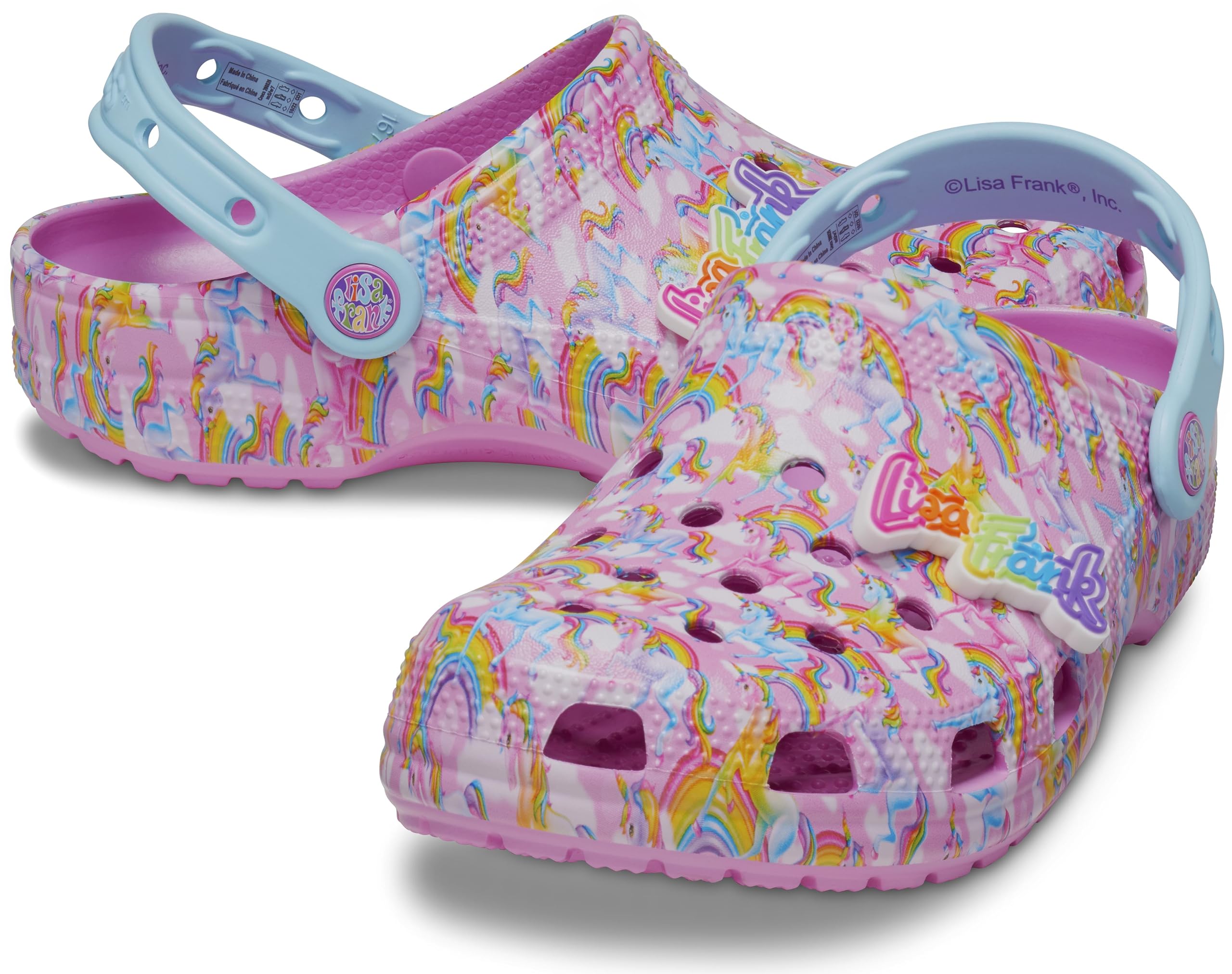 Crocs Unisex-Adult Classic Lisa Frank Clogs | Comfortable Slip-On Water Shoes for Women & Men | Perfect for Beach, Pool, Garden & Casual Wear