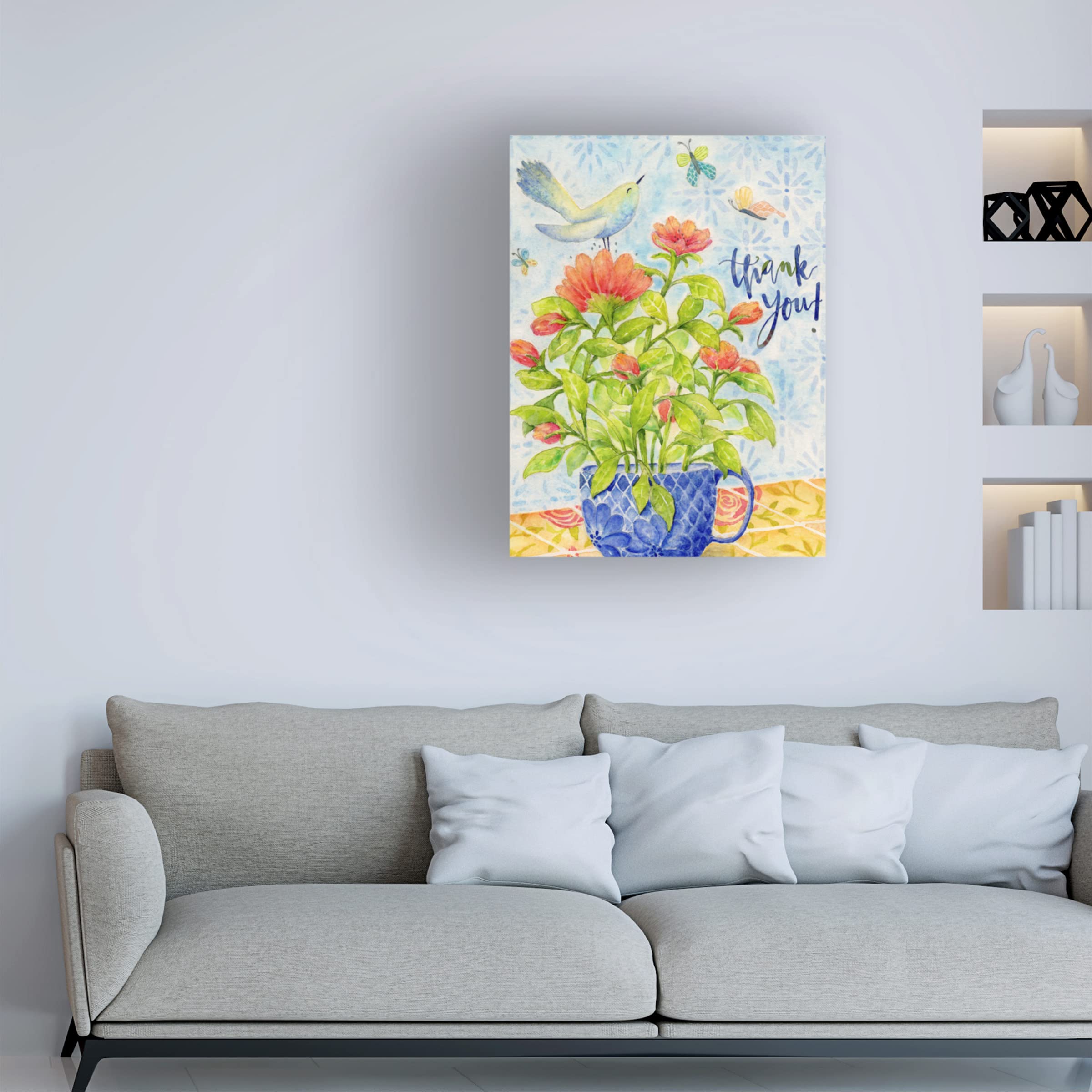 Trademark Fine Art 'You Always Make Me Smile Thank You' Canvas Wall Decor by Yachal Design - Perfect for Living Room, Bedroom & Office Gifts