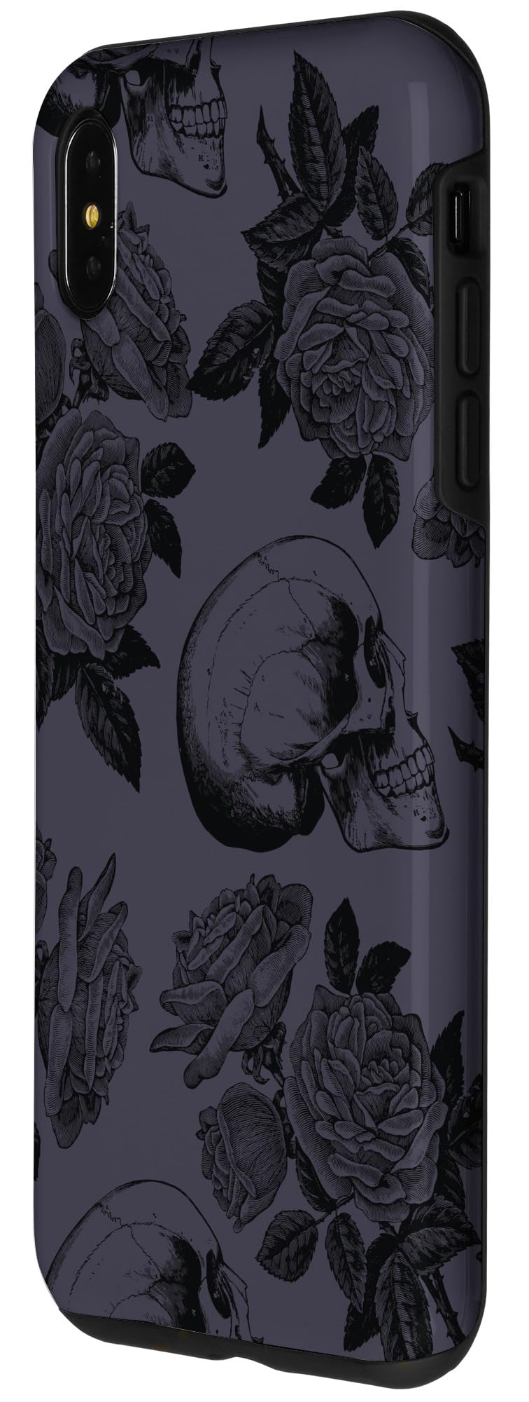 iPhone XS Max Skull and Roses Phone Case - Gothic Protective Cover for Women | Perfect for Halloween, Punk Fashion & Gothic Lifestyle Accessories
