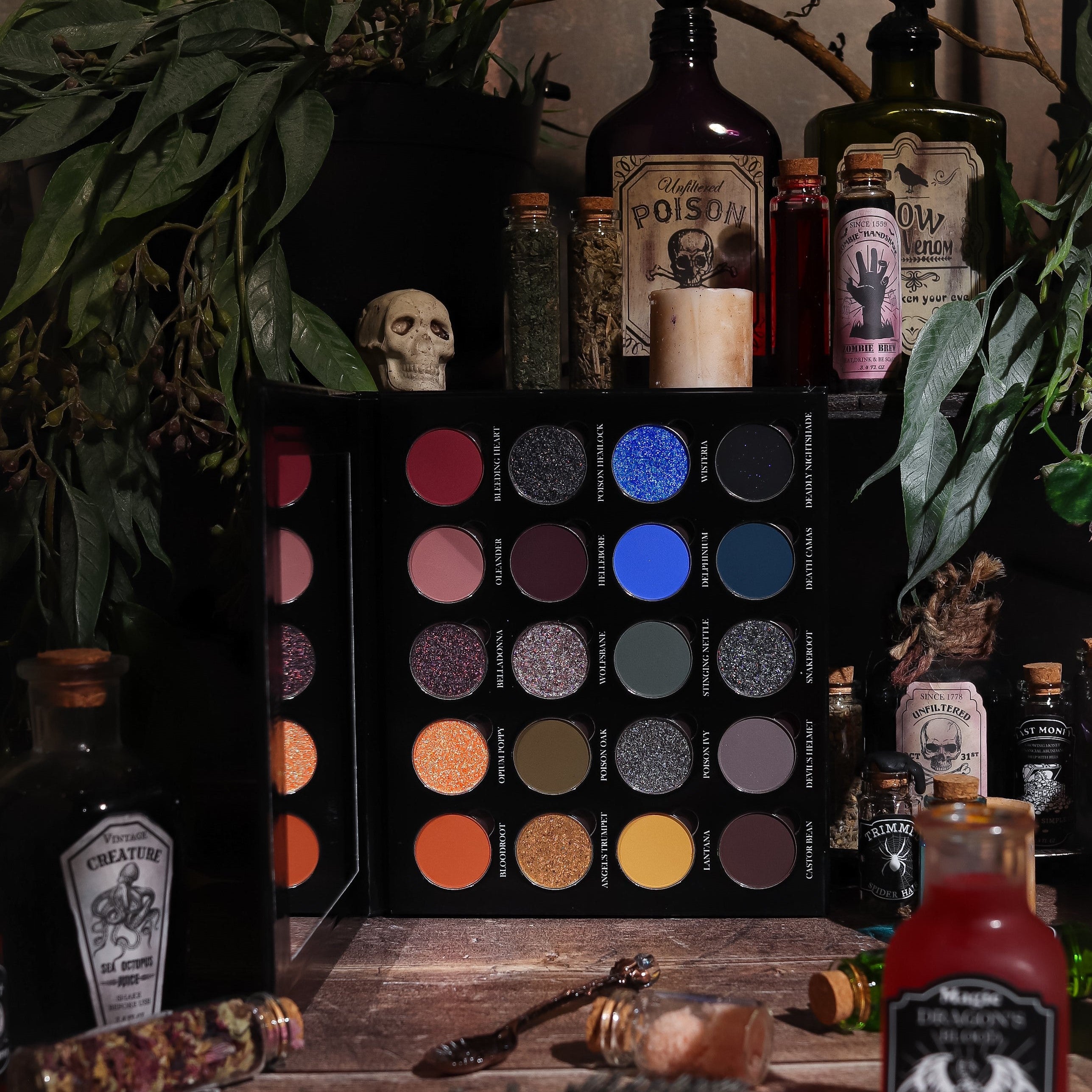 Poison Garden Eyeshadow Palette - 12 Highly Pigmented Matte & Shimmer Shades | Vegan & Cruelty-Free Makeup | Perfect for Halloween, Cosplay & Night Out Looks