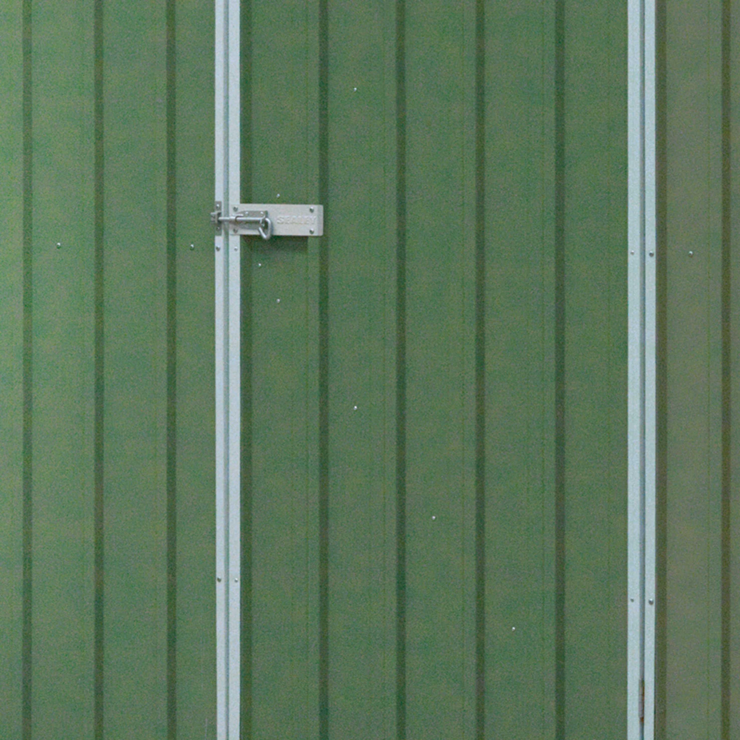 Premium Galvanized Steel Outdoor Storage Shed - 7.5x7.5FT Garden Shed with Apex Roof, Weather-Resistant Green Coating (Model DG115) | Perfect for Backyard Storage, Lawn Equipment & Outdoor Organization