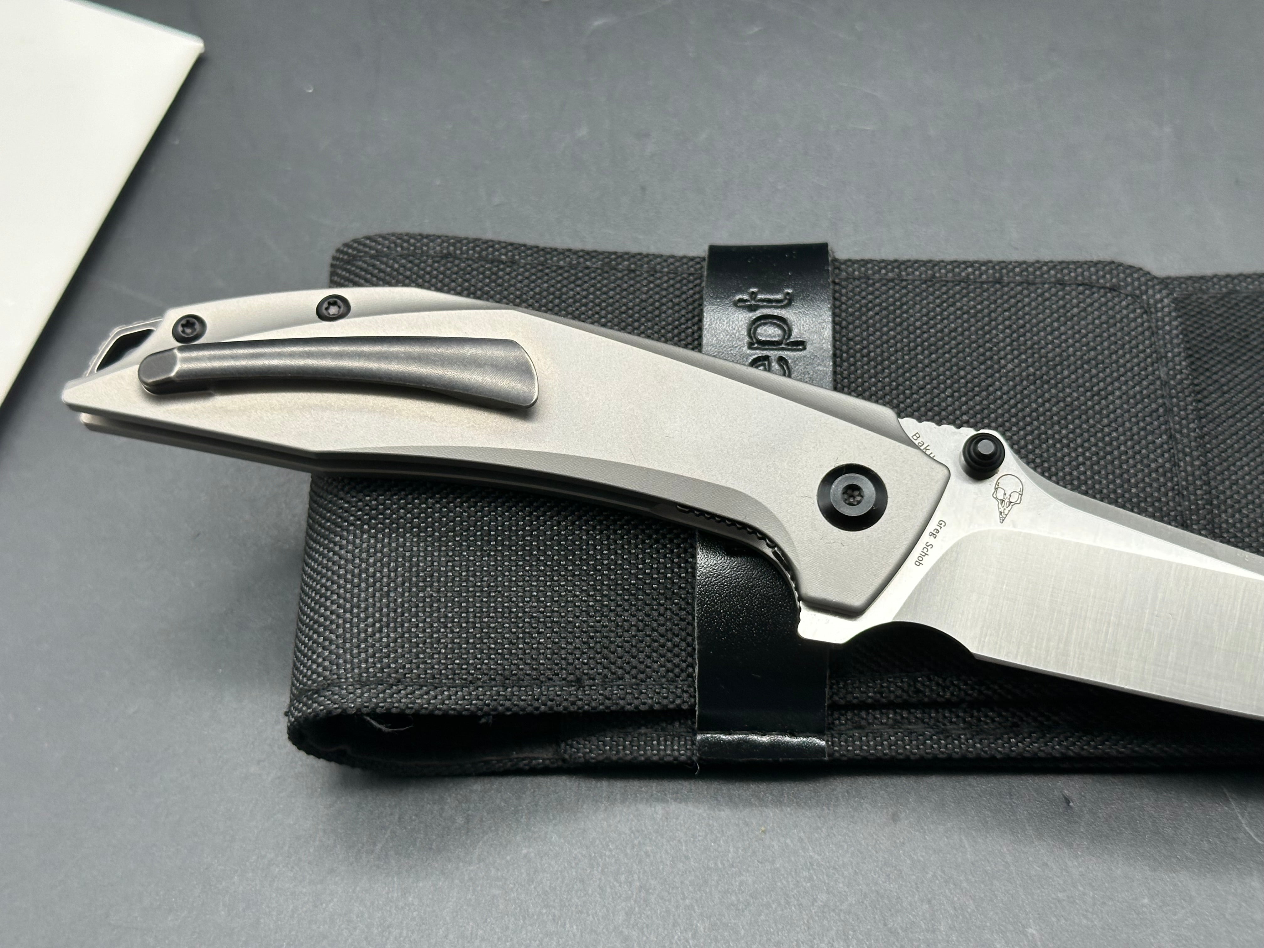 KANSEPT BAKU Titanium Folding Knife with S35VN Plain Edge - EDC Pocket Knife for Outdoor Camping, Hiking & Survival Gear