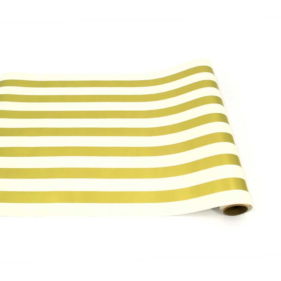 Gold Classic Stripe Runner Rug 20 x 25 Feet - Elegant Hallway Carpet for Home Decor & Wedding Aisle Runner