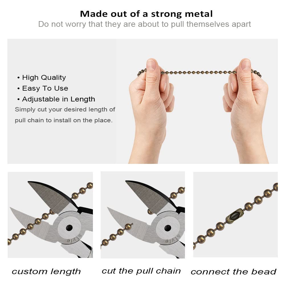 12 Inch Walnut Wood Ceiling Fan Pull Chain Extension - Decorative Fan Chain Extender with Ball Connector for Ceiling Fan Light Replacement (1PCS) - Perfect for Home, Bedroom, Living Room & Office Lighting Upgrade