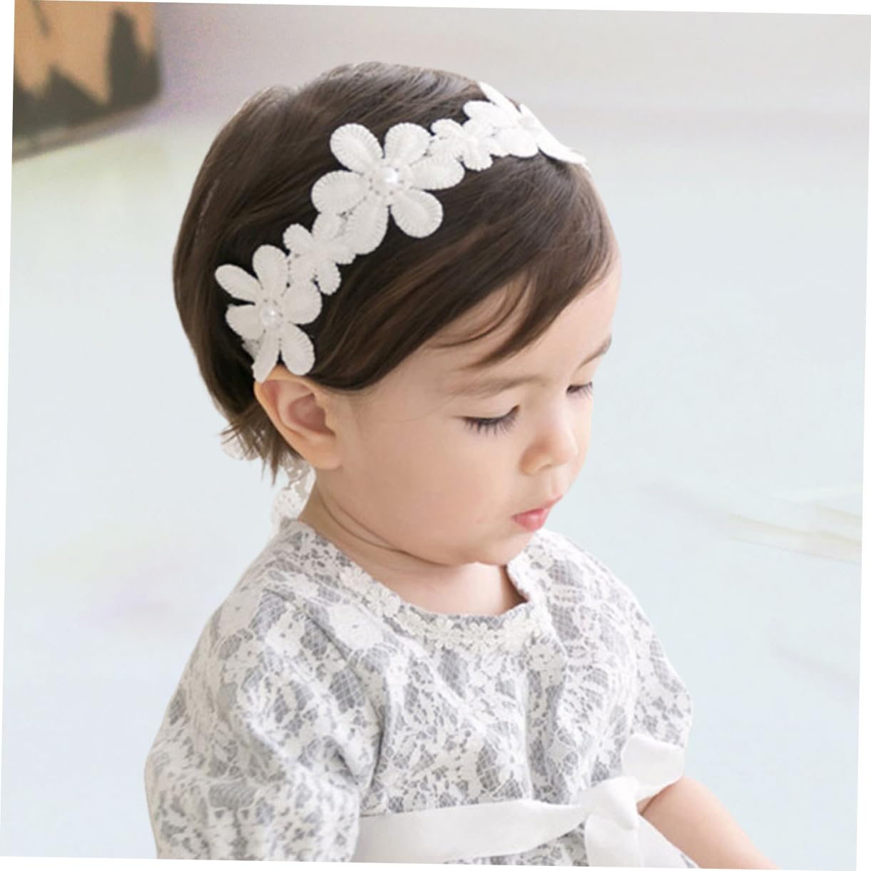 BIUDECO 3 Pack Baby Hair Bands for Girls - Soft Stretch Headbands with Flower Design for Newborns, Infants & Toddlers - Perfect for Daily Wear, Photos & Special Occasions
