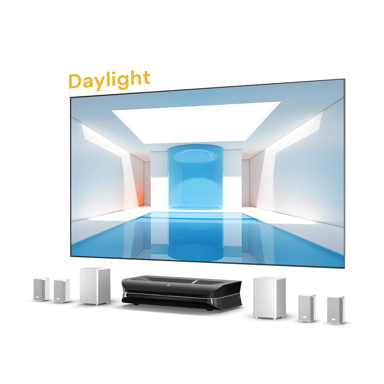 AWOL Vision Theater 3000S 4K Ultra Short Throw Laser Projector - Home Cinema System with HDR10+ & 3000 Lumens for Movie Nights, Gaming & Outdoor Entertainment