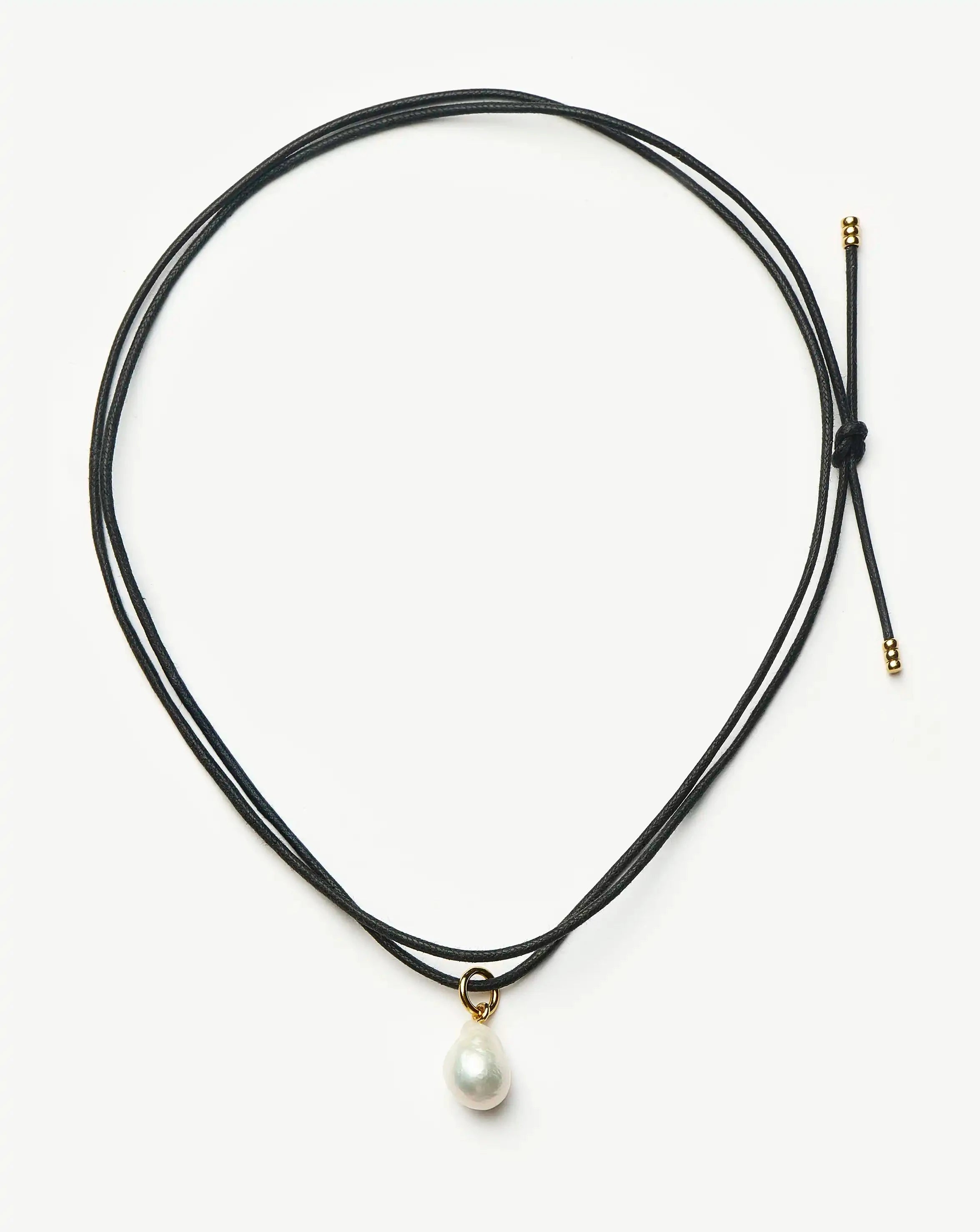 Baroque Pearl Necklace 18k Gold Vermeil Cord Chain - Elegant Pearl Jewelry for Women, Gift for Her, Perfect for Weddings, Parties & Special Occasions
