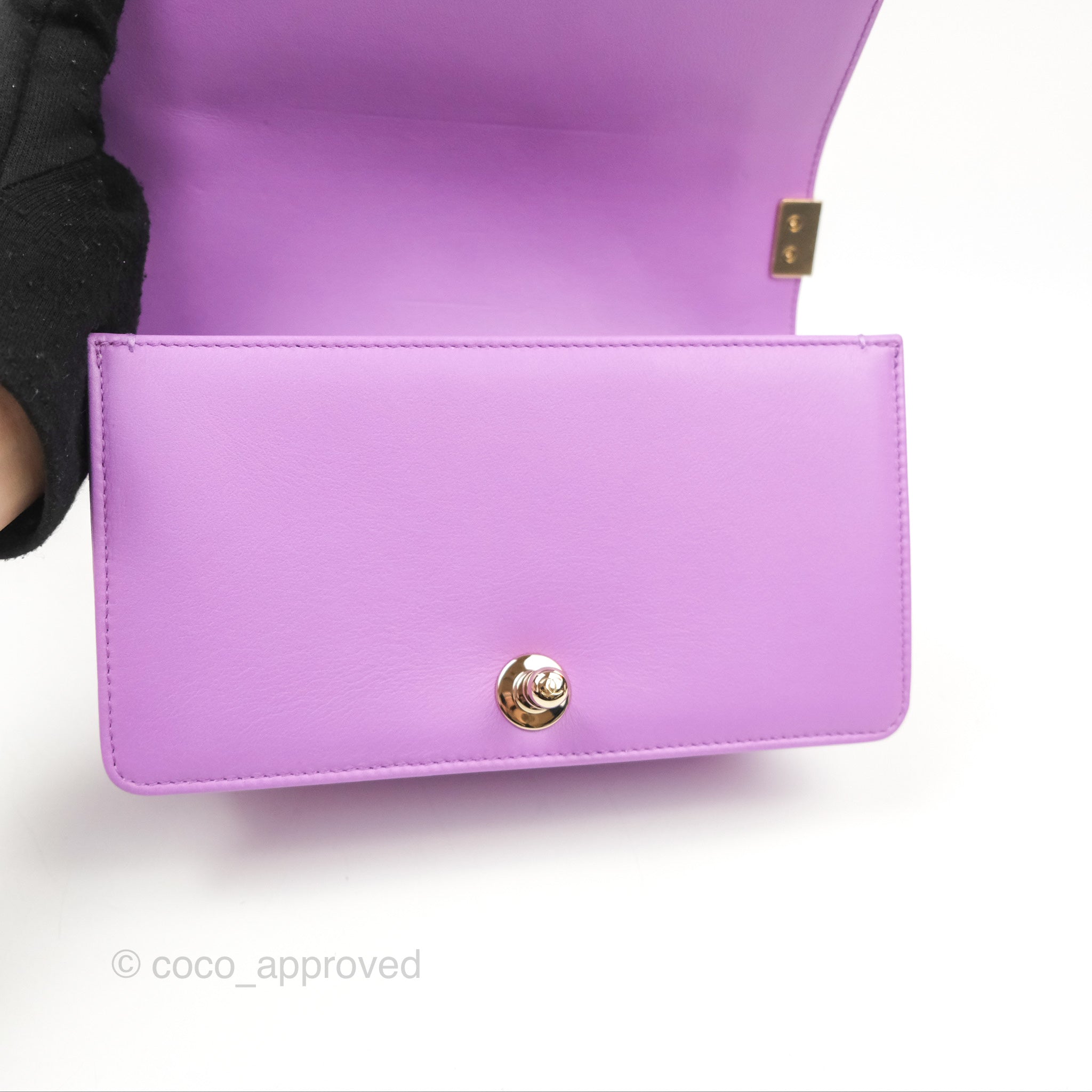 Chanel Chevron Small Boy Bag in Purple Calfskin with Gold Hardware - Luxury Crossbody Purse for Women, Perfect for Evening Events & Date Nights