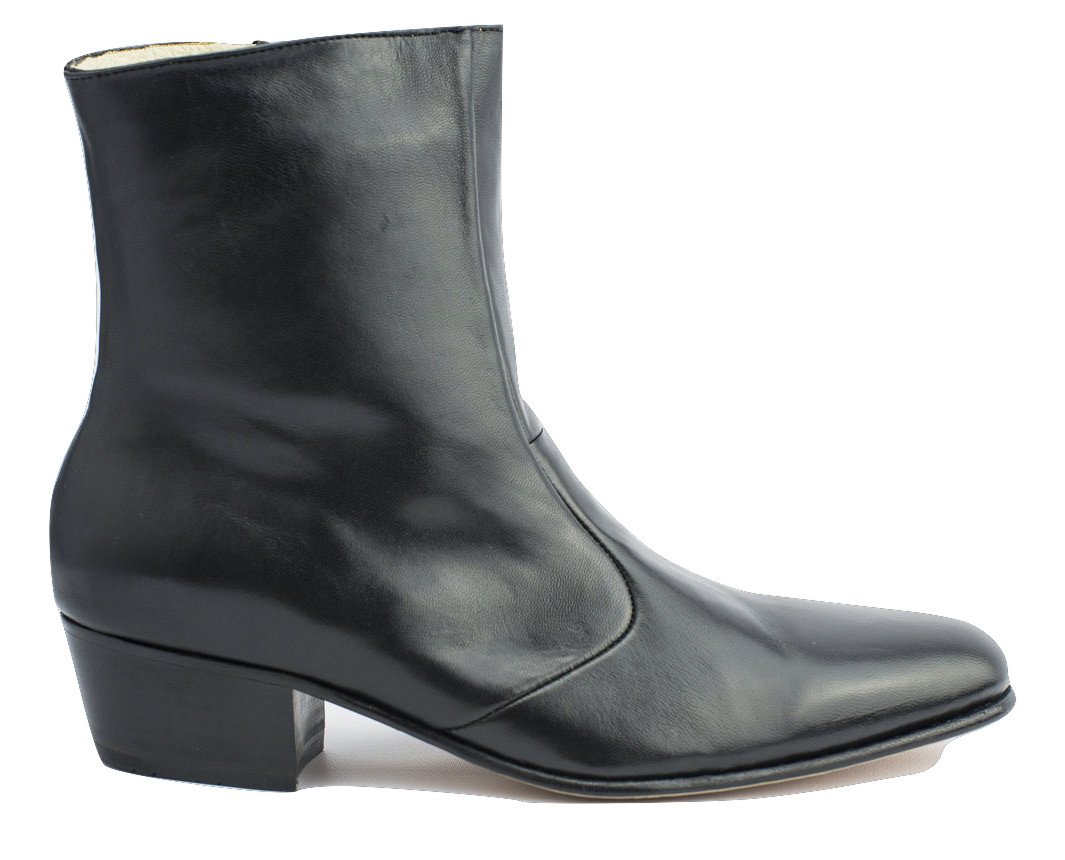 LUCIANO Men's Black Leather Boots for Elvis Tribute Artists - Size 13W - Premium Comfort & Style for Performances, Concerts & Stage Shows