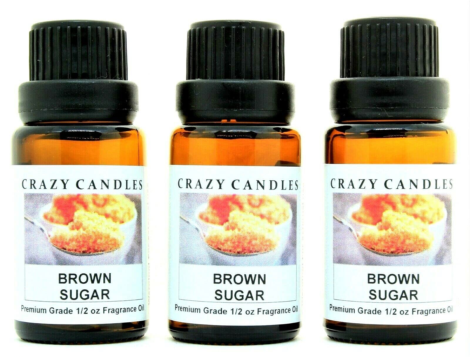 Premium Brown Sugar Scented Fragrance Oil - 3 Pack (1/2 FL Oz/15ml Each) - Aromatherapy, Candle Making & DIY Home Fragrance