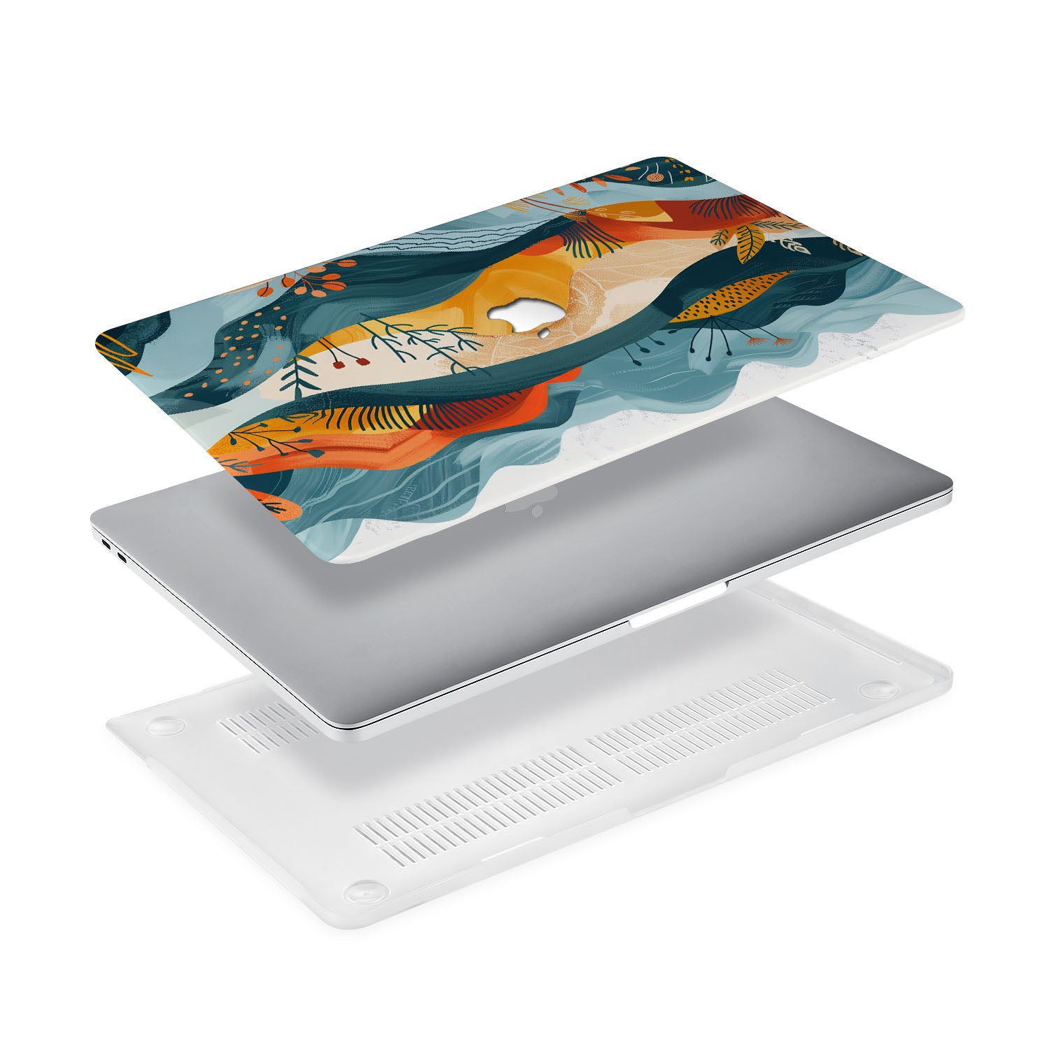 Durable MacBook Case with Colorful Mountain Design - Slim Protective Cover for MacBook Air/Pro - Perfect for Travel, Work & School