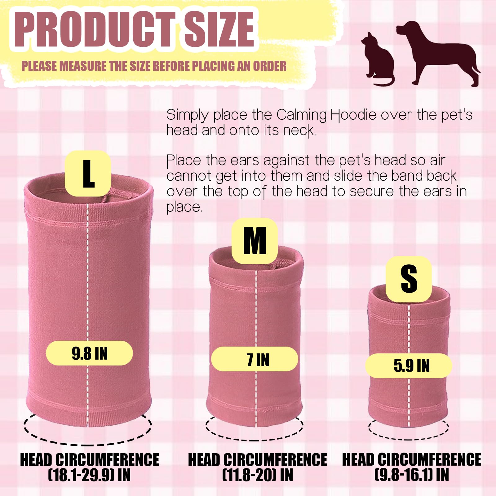 Calming Dog Hoodie with Noise Protection Ear Covers - Anxiety Relief Pet Vest for Small & Medium Dogs (Pink) - Perfect for Fireworks, Thunderstorms & Travel