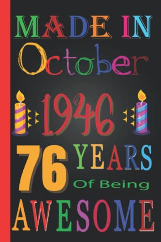 Funny 76th Birthday Gifts for Women & Men - Personalized October 1946 Gag Gift Ideas for Friends, Coworkers & Family - Celebrate 76 Years of Being Awesome - Perfect for Retirement Parties & Milestone Celebrations