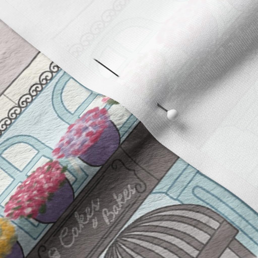 Pretty Pastel Cafes Printed Minky Fabric Fat Quarter - Soft Plush for Sewing Baby Blankets & Quilt Backing - DIY Nursery Decor & Cozy Home Projects