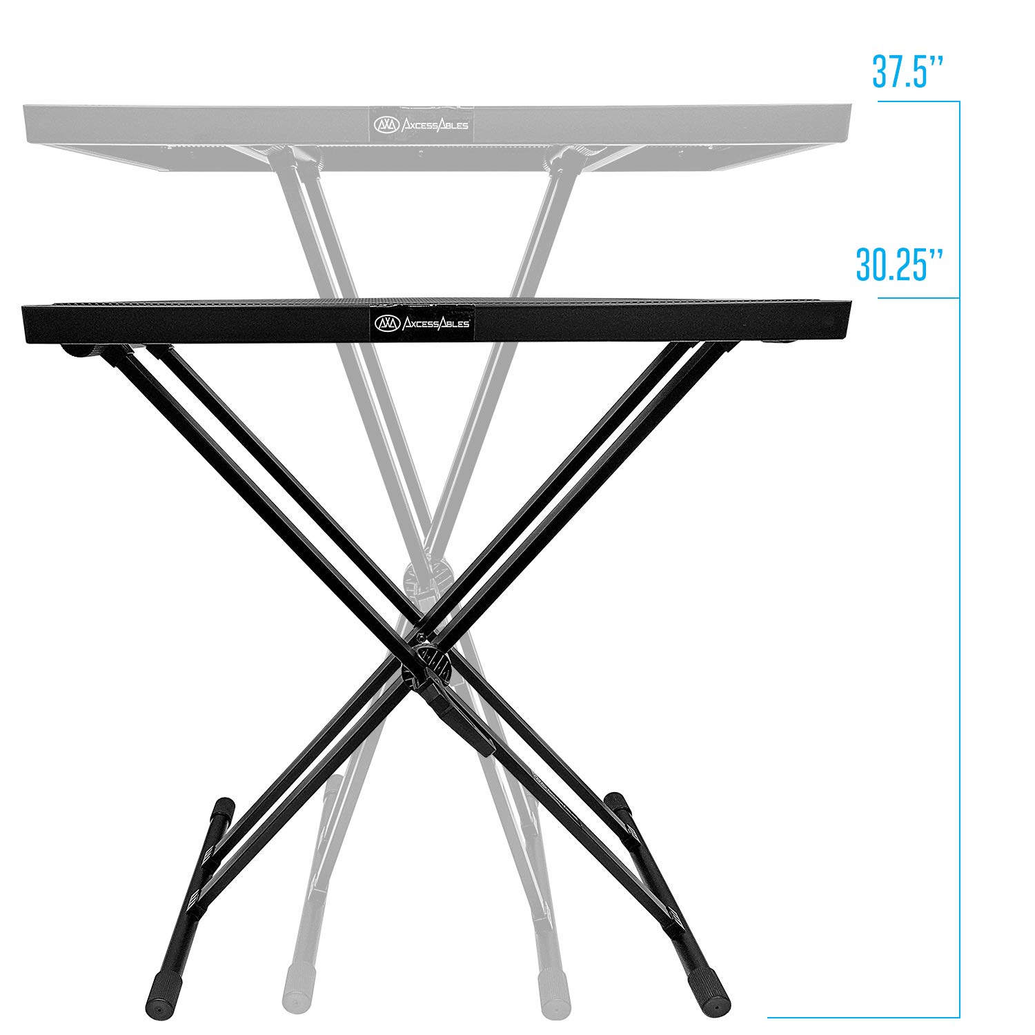 Lightweight Portable DJ Table Stand with Gig Bag - X Style Keyboard Stand & DJ Desk with Travel Case for Laptop, Controller, MIDI Keyboard & Synth | Perfect for Live Performances, Studio Sessions & Mobile DJ Gigs