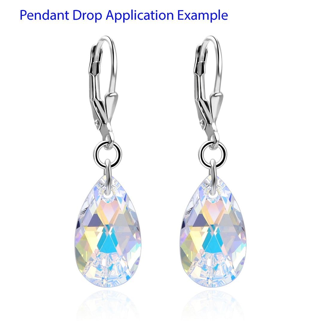 50pcs Czech Faceted Crystal Glass Pear Chandelier Pendant Beads - 22mm Large March Aquamarine Blue Birthstone for DIY Jewelry Making, Home Decor & Wedding Crafts | Perfect for Necklaces, Earrings, Suncatchers & Chandelier Projects