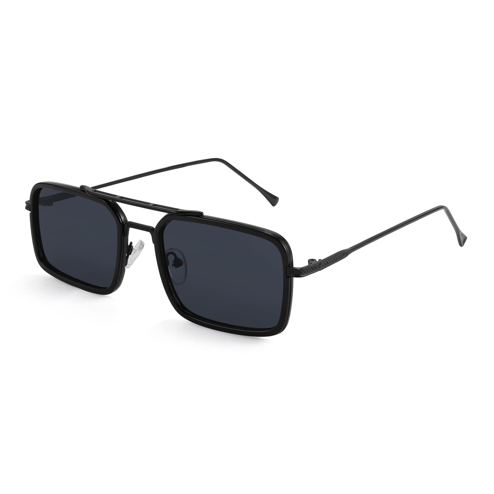 YuJin Aviator Sunglasses for Women & Men - Metal Frame Rectangular Glasses for Outdoor Fashion