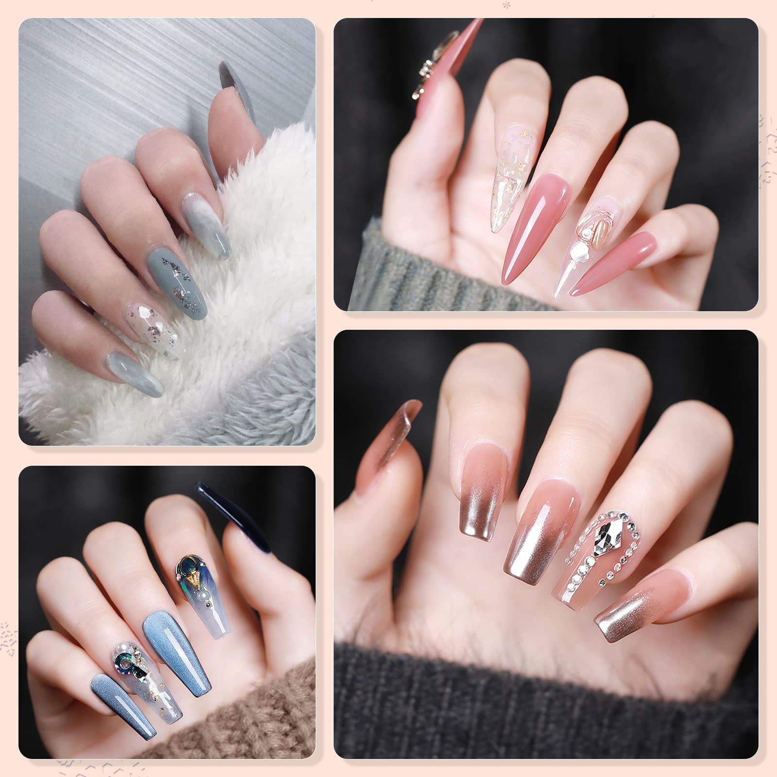 Abodhu 500 Pcs Acrylic French Tip Nail Kit - Square Half Cover False Nails with Glue, Nail Files, Clipper & Storage Case - 10 Sizes for Salon & Home DIY Manicure - Perfect for Nail Art, Parties, Weddings & Special Occasions