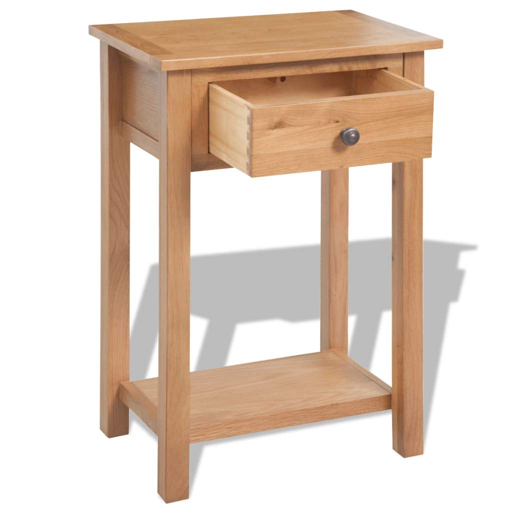 Solid Oak Wood Console Table 19.7