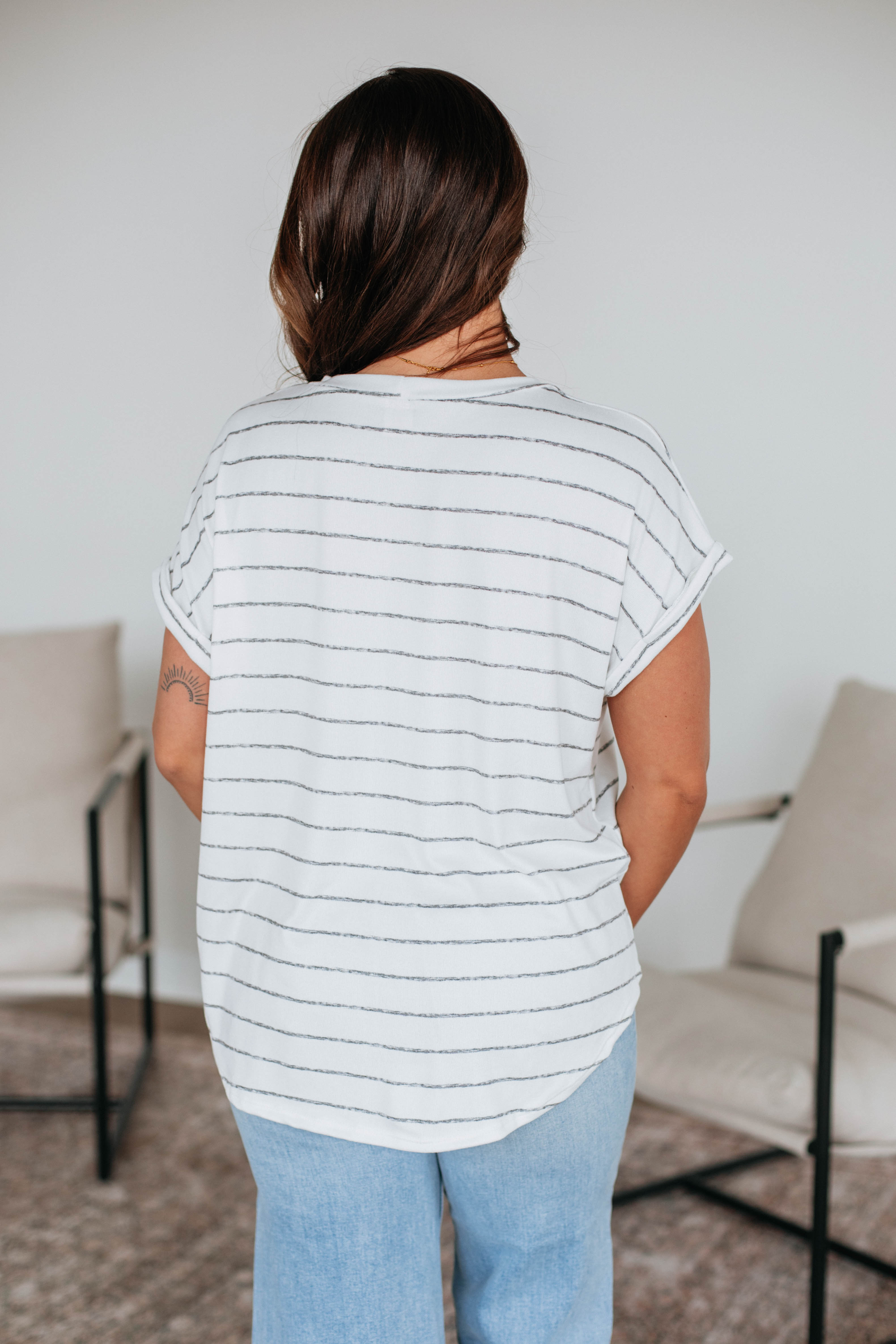 Bower Striped T-Shirt for Men - Soft Cotton Casual Tee - Perfect for Everyday Wear, Outings & Layering