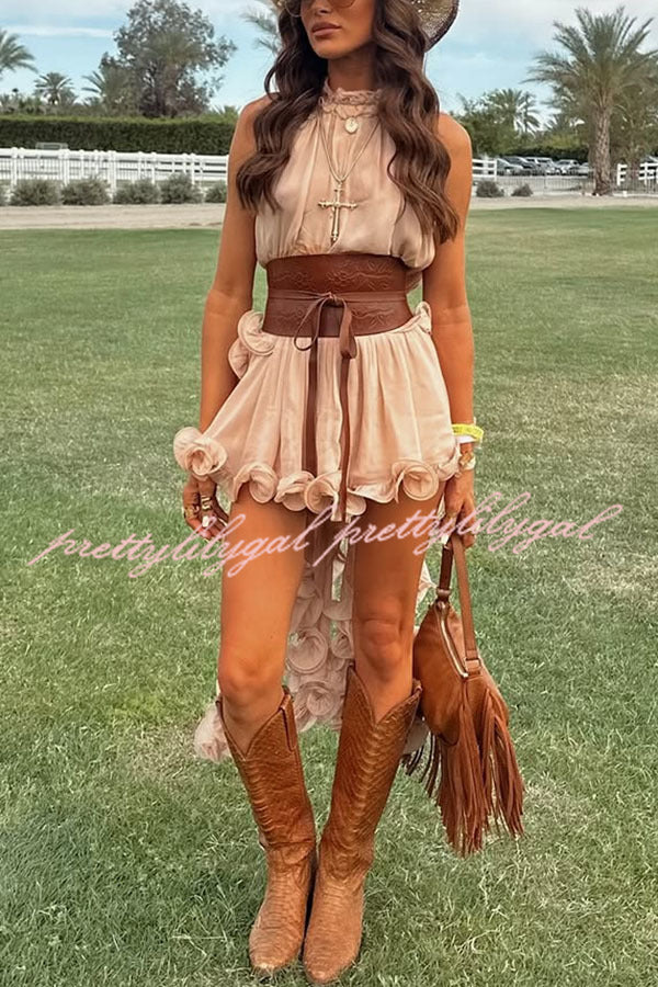 Romantic Chiffon Wavy Ruffles Elastic Waist Loose Shorts for Women - Summer Beach Casual Wear & Vacation Outfits