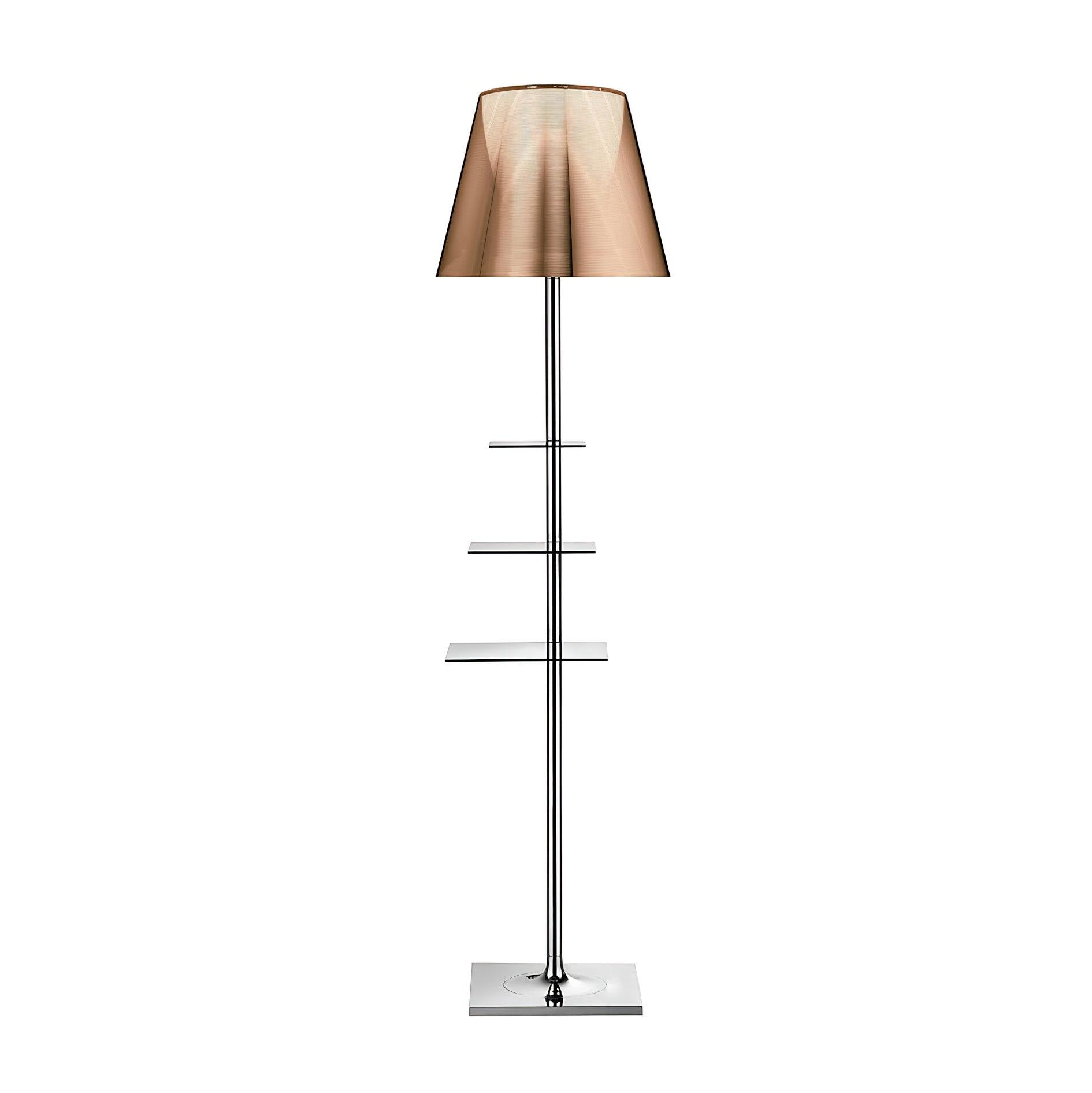 Chrome Prism Side Table Floor Lamp - Modern Accent Lighting for Living Room, Bedroom & Office Decor
