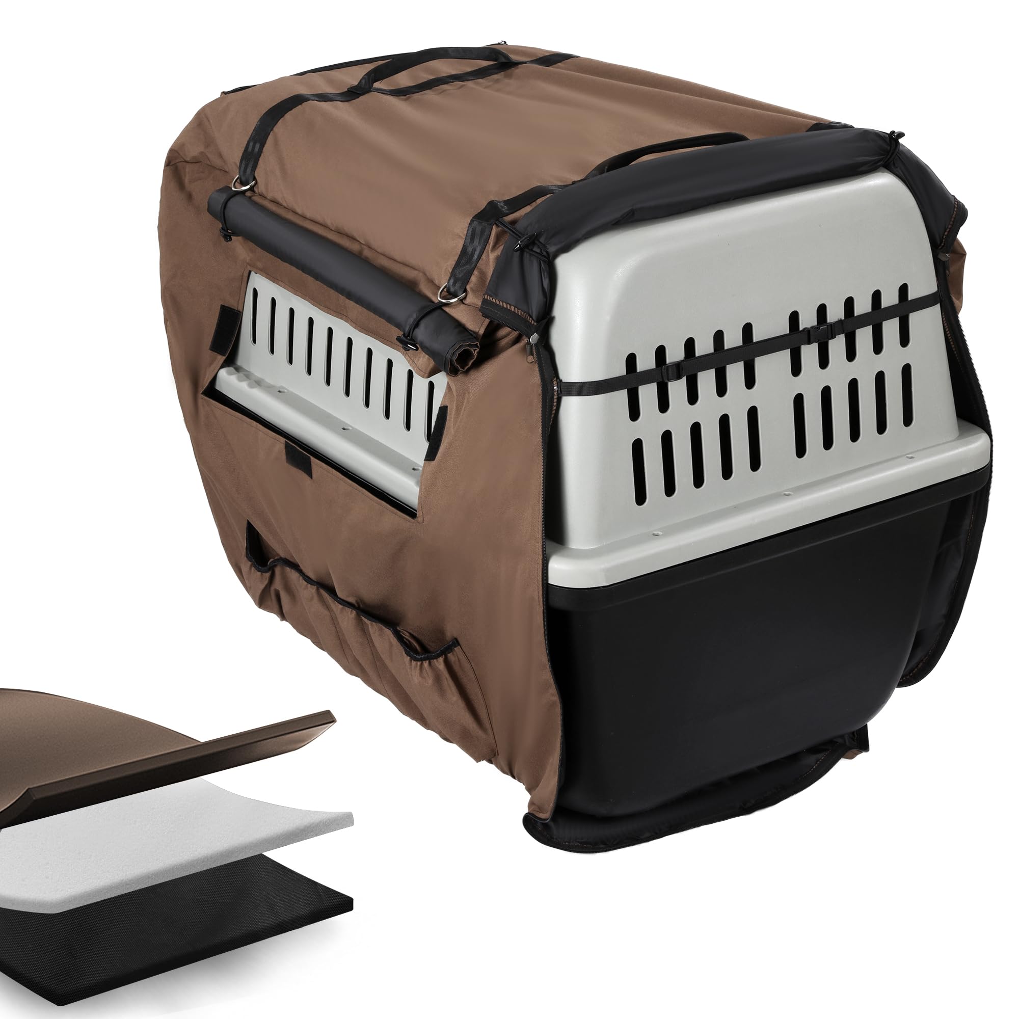 BALAPET Large Thickened Insulated Dog Kennel Cover - Waterproof Oxford Fabric Pet Crate Cover with Windows for Winter Protection, Privacy & Anxiety Relief - Ideal for Puppy Training, Crate Topper & Cold Weather Use