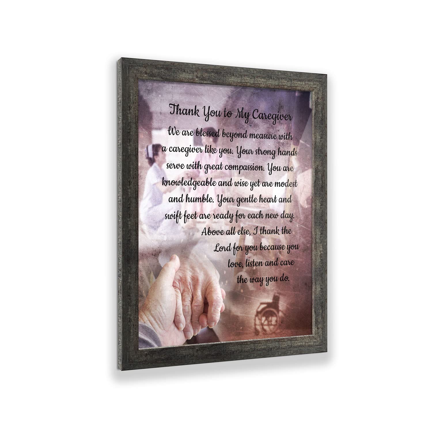 Thoughtful Thank You Gift for Caregivers - Inspirational Picture Frame with Elegant Home Décor - Perfect for Nurses, Doctors & Healthcare Workers - Crossroads Home Décor 2176BW