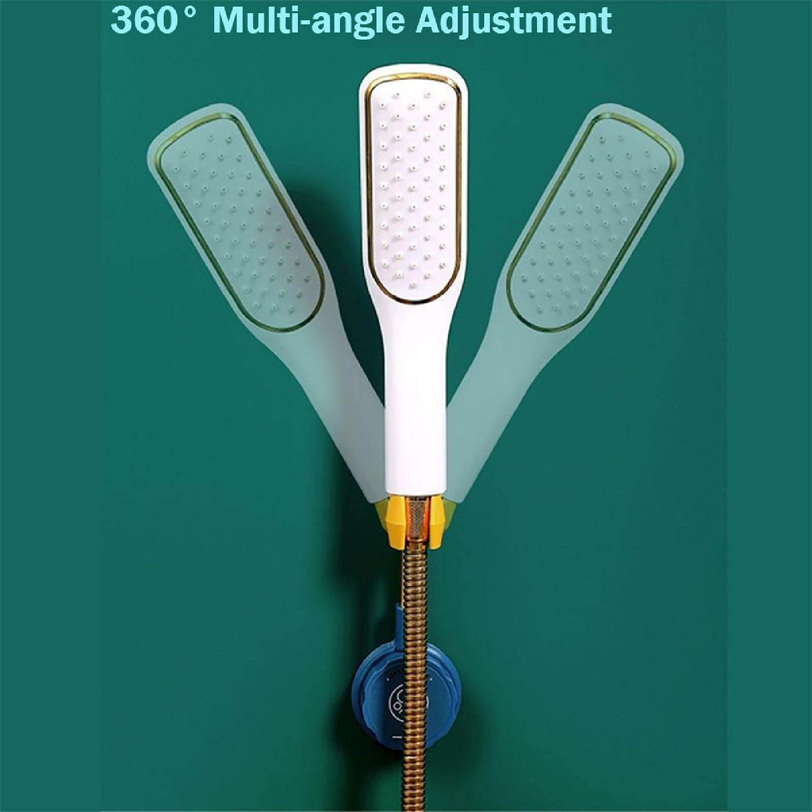 1Pcs Green Shower Head Holder - 360 Degree Adjustable Handheld Shower Bracket, No Drill Wall Mount for Shower Wand - Perfect for Bathroom, RV & Mobile Home Use