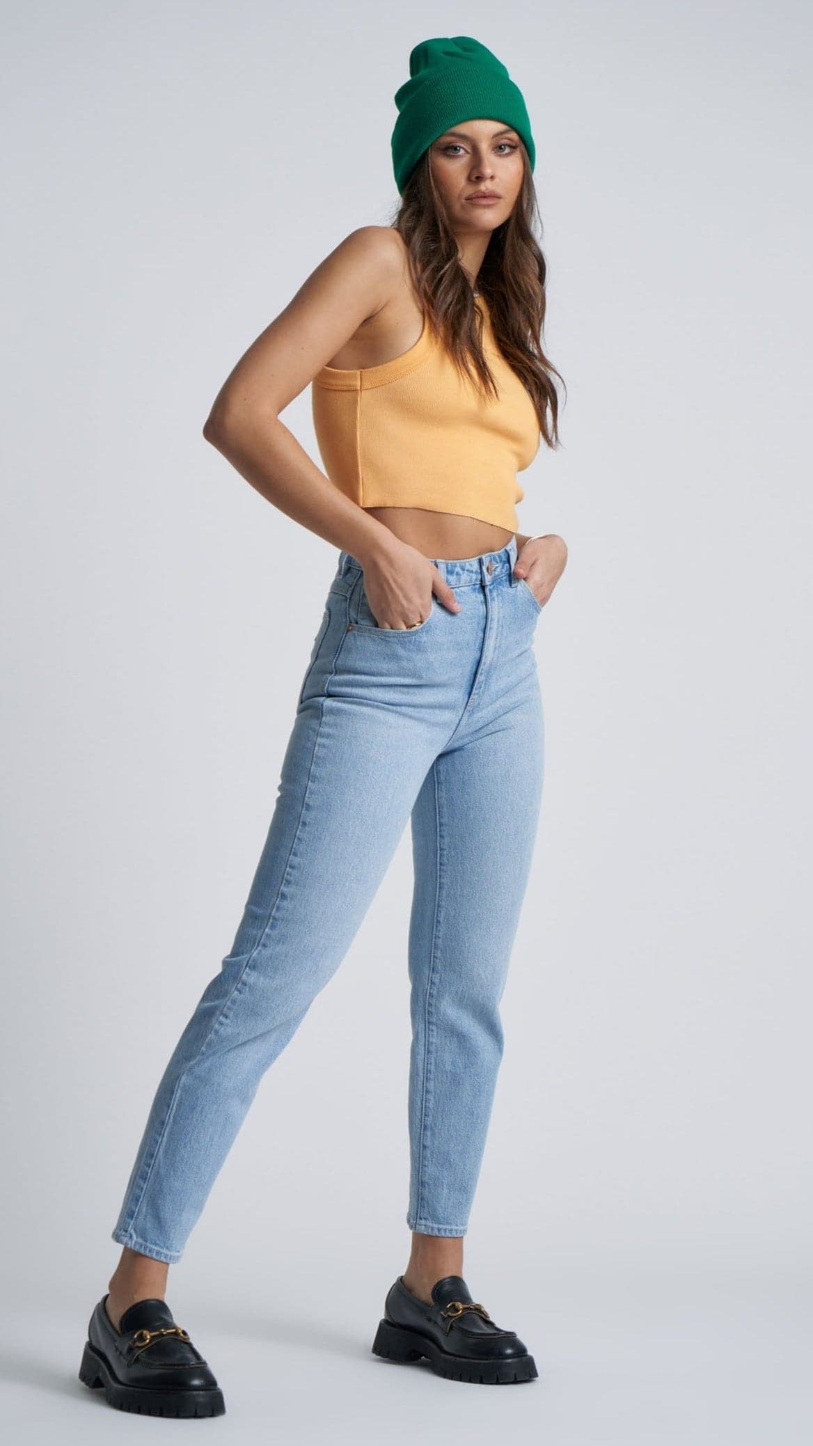 Abrand Women's High Waist Slim Fit Jeans - 94% Cotton Stretch Denim Pants for Casual Wear & Everyday Outfits