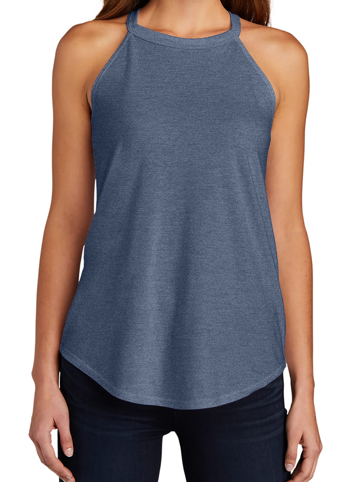 Gravity Threads Women's Rocker Halter Tank Top - Sexy Sleeveless V-Neck Summer Tops for Concerts, Beach & Night Out