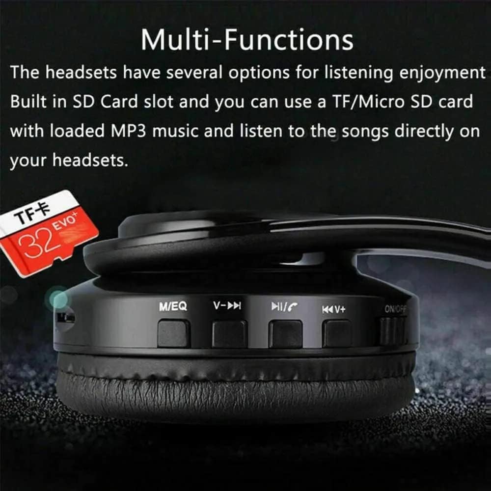T39 Bluetooth Wireless Gaming Headset - Foldable Lightweight Over-Ear Headphones with Built-in Mic, 20H Battery Life for Mobile Gaming, PC & PS5 (Black) - Perfect for Esports, Online Classes & Work Calls