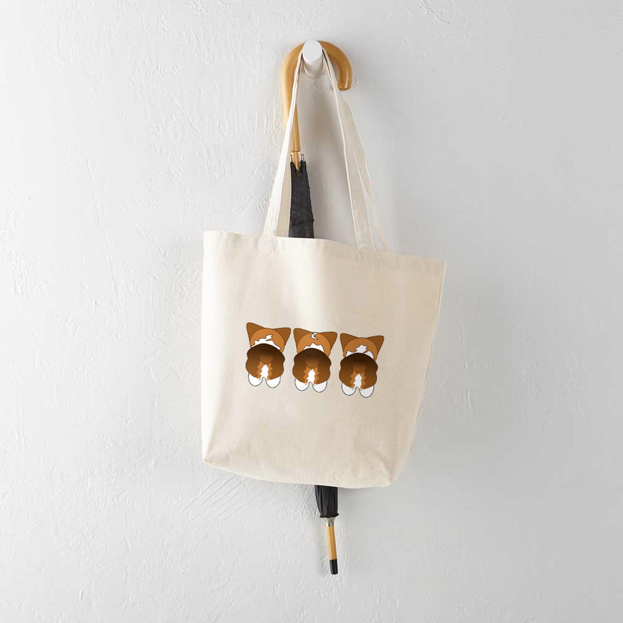 CafePress Tri Pembroke Natural Canvas Reusable Tote Bag - Eco-Friendly Shopping Bag for Groceries, Beach & Daily Use
