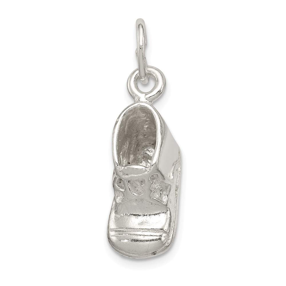 925 Sterling Silver Baby Shoe Charm - Handmade Solid Silver Infant Footprint Pendant for Necklace - Perfect Baby Shower Gift, Christening Present & Newborn Keepsake Jewelry