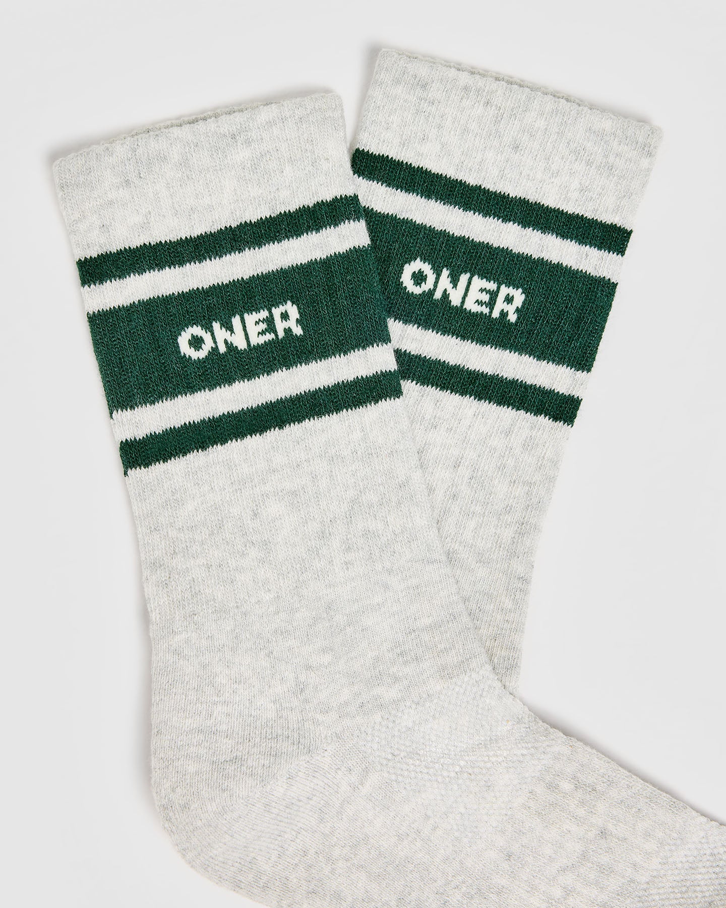 Premium 2-Pack Varsity Crew Socks for Men & Women - Soft Cotton Blend, Off White/Grey Marl/Racing Green - Perfect for Sports, Casual Wear & Everyday Comfort