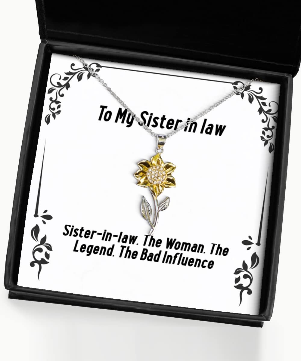 Beautiful Sunflower Pendant Necklace for Sister-in-Law - Thoughtful & Reusable Gift for Big Sister - Perfect for Birthdays, Anniversaries & Family Celebrations