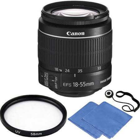 Canon EF-S 18-55mm f/3.5-5.6 IS II Lens with 58mm UV Filter Kit - Compatible with Canon EOS Rebel T5, T6 DSLR Cameras - Perfect for Portrait, Landscape & Travel Photography