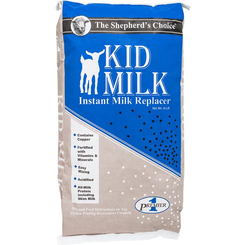 Premier 1 Shepherd's Choice Premium Goat Kid Milk Replacer - 45 lb. Bag for Newborn Goats & Lambs - Ideal for Farm Feeding, Animal Nutrition & Livestock Care