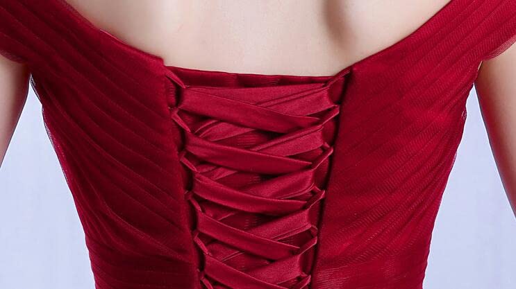 Elegant Off-the-Shoulder Red Tulle Wedding Dress - A-Line Ball Gown for Brides, Formal Parties & Special Occasions | Perfect for Weddings, Proms, Galas and Evening Events