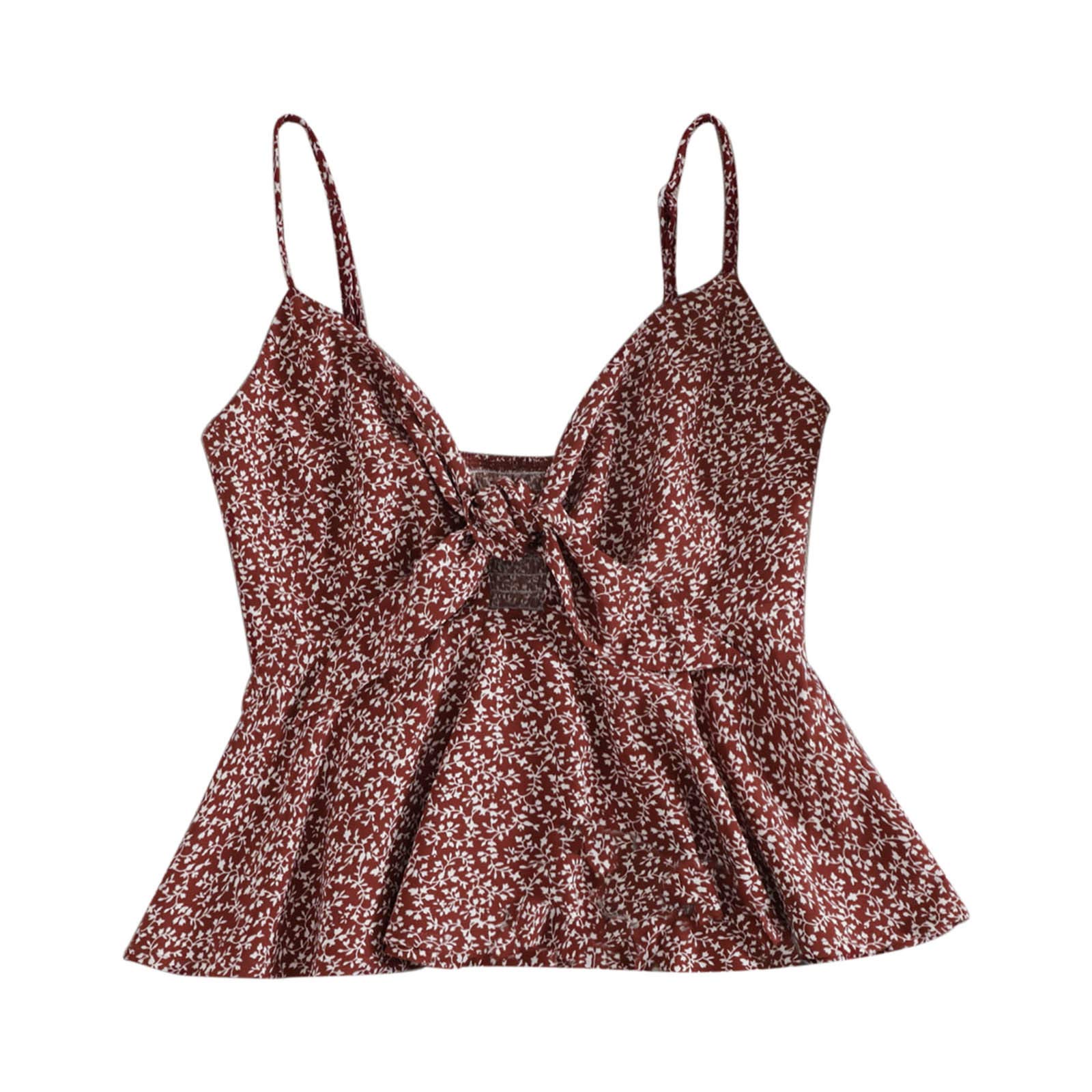 Women's Fashion Loose Printed Sleeveless Cold Shoulder Casual Tank Tops - Summer Crop Blouse for Beach, Party & Everyday Wear