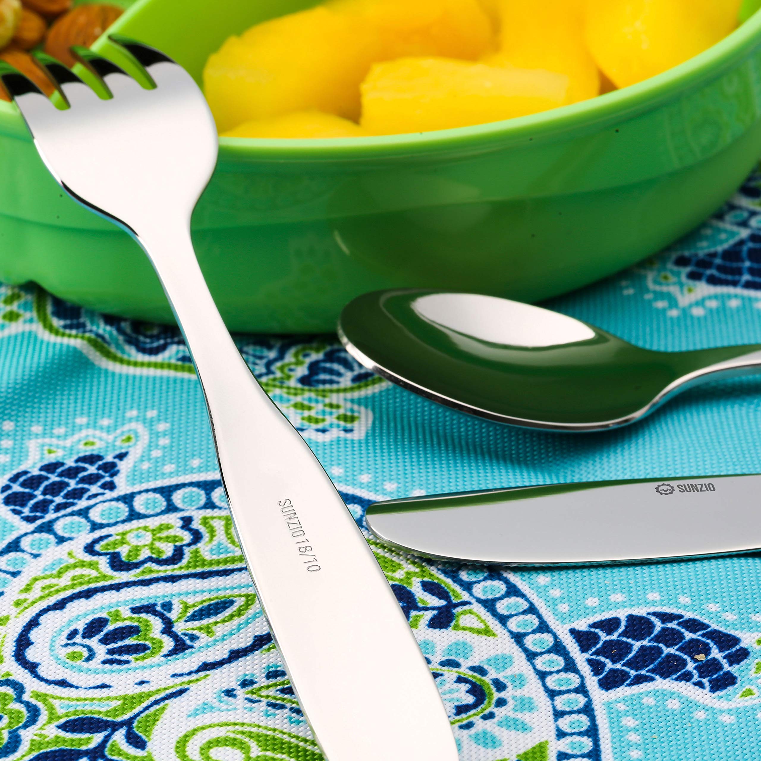 Premium 18/10 Stainless Steel Kids Silverware Set - 12 Piece Toddler Cutlery (4 Forks, 4 Spoons, 4 Knives) with Travel Case | Child-Safe, Dishwasher Safe Flatware for Home, School & Travel | Durable Metal Utensils for Toddlers & Children