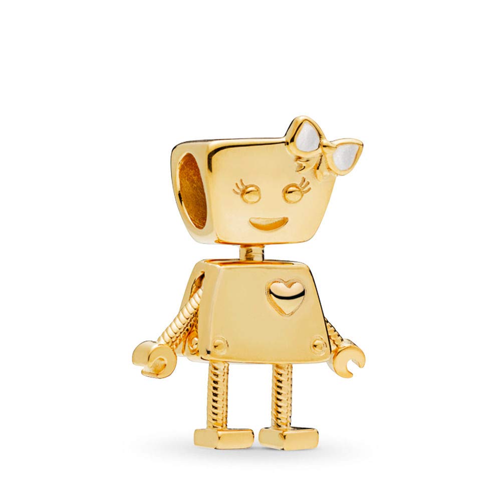 Rose Gold Robot Charm Pendant for Bracelets & Necklaces - Sterling Silver Dangle Jewelry Gift for Women, Girls, Daughter, Granddaughter - Perfect for Birthday, Christmas & Everyday Wear