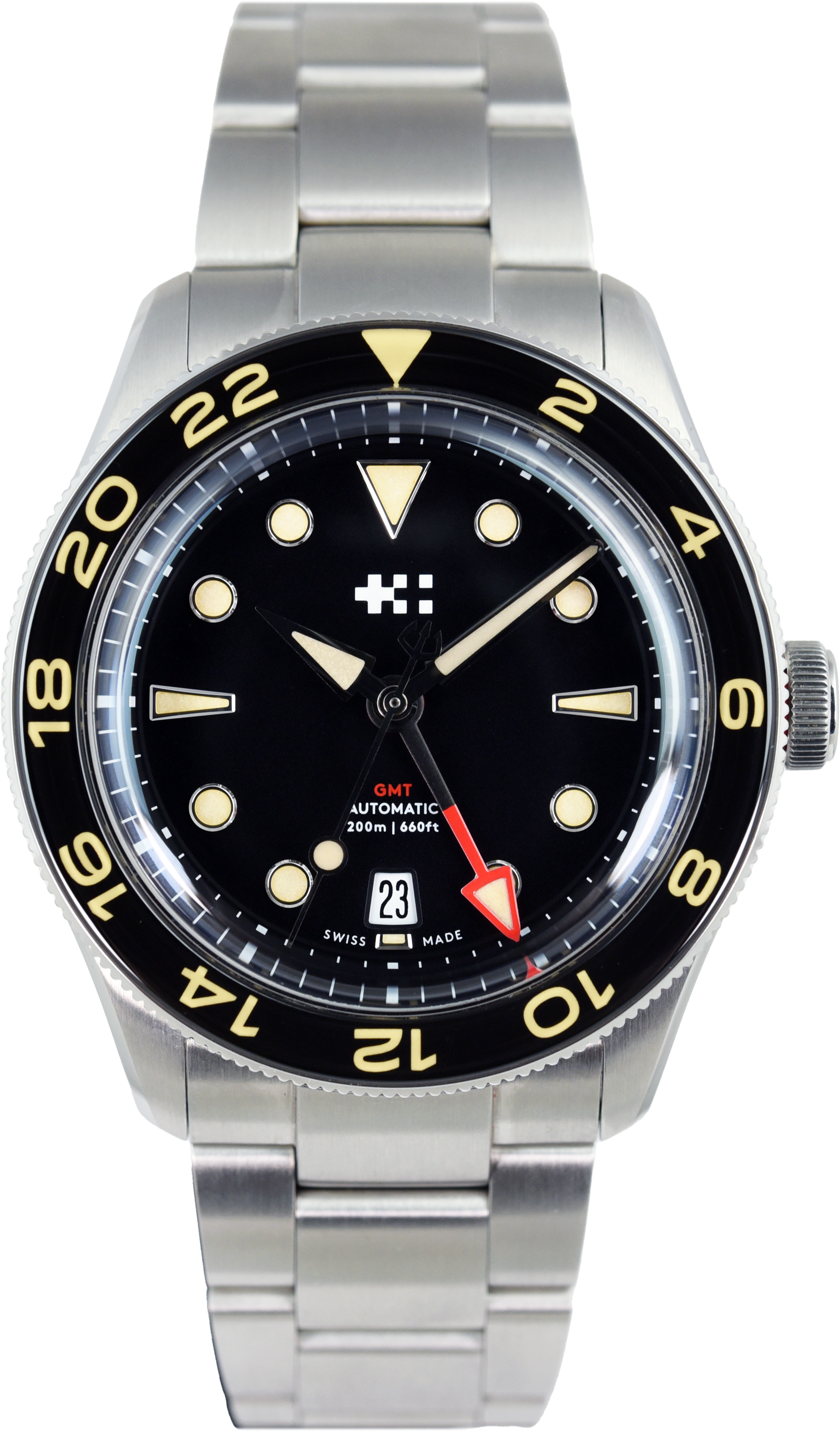 Pre-Owned Christopher Ward C65 Aquitaine GMT Automatic Watch - Swiss Made Diver's Watch with Date & Dual Time Zone - Perfect for Travel, Diving & Luxury Collectors