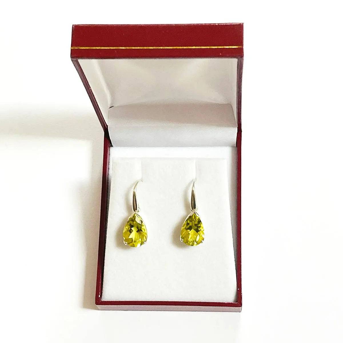 Lemon Quartz Sterling Silver Earrings for Women - Dainty Stud Earrings for Everyday Wear, Gift & Special Occasions